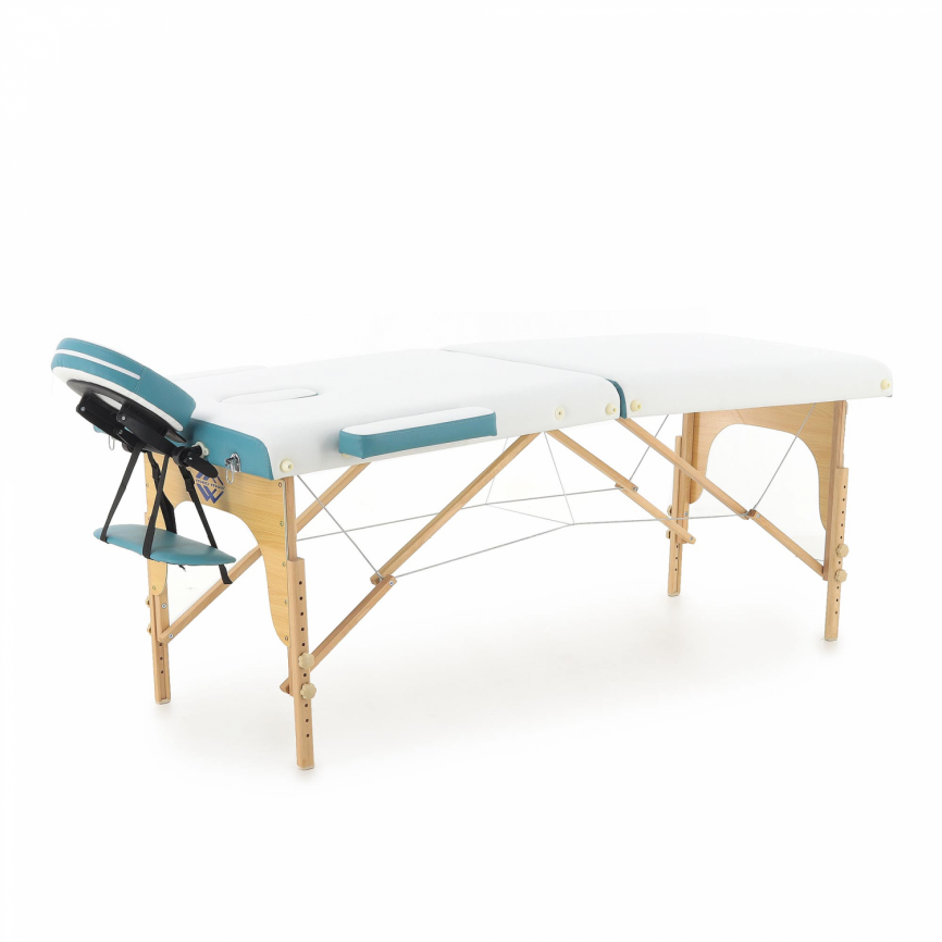 Массажный стол складной деревянный Med-Mos JF-AY01 2-х секционный (светлая рама) фото 4